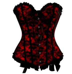 Private boutique Boned corset red and black XL